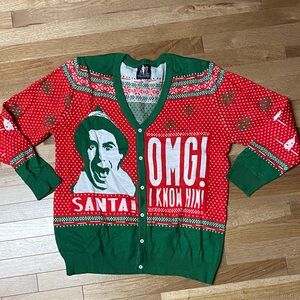 ELF Red and Green Santa Cardigan
